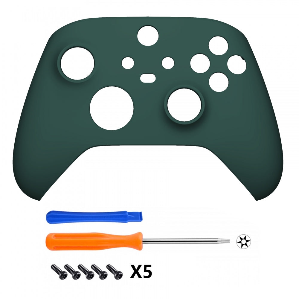 eXtremeRate Retail Racing Green Replacement Part Faceplate, Soft Touch Grip Housing Shell Case for Xbox Series S & Xbox Series X Controller Accessories - Controller NOT Included - FX3P351