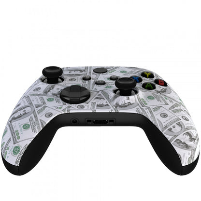 eXtremeRate Retail 100$ Cash Money Replacement Part Faceplate, Soft Touch Grip Housing Shell Case for Xbox Series S & Xbox Series X Controller Accessories - Controller NOT Included - FX3S203