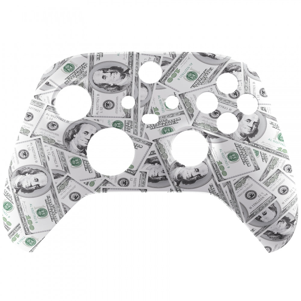 eXtremeRate Retail 100$ Cash Money Replacement Part Faceplate, Soft Touch Grip Housing Shell Case for Xbox Series S & Xbox Series X Controller Accessories - Controller NOT Included - FX3S203