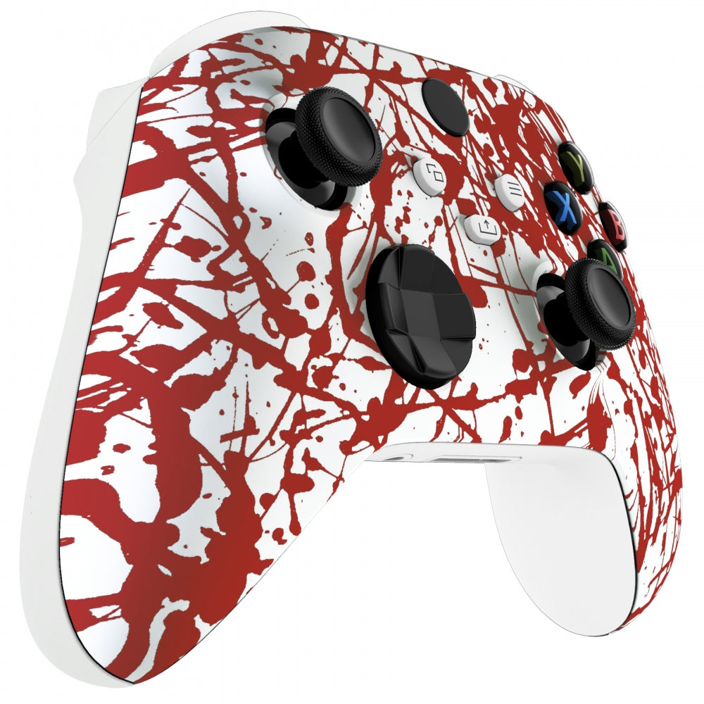 eXtremeRate Retail Blood Replacement Part Faceplate, Soft Touch Grip Housing Shell Case for Xbox Series S & Xbox Series X Controller Accessories - Controller NOT Included - FX3S205