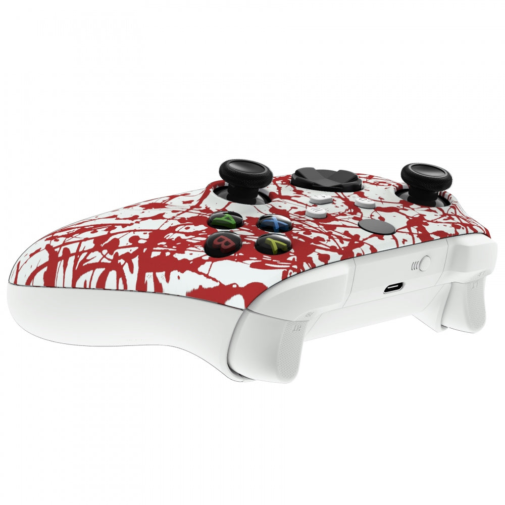 eXtremeRate Retail Blood Replacement Part Faceplate, Soft Touch Grip Housing Shell Case for Xbox Series S & Xbox Series X Controller Accessories - Controller NOT Included - FX3S205