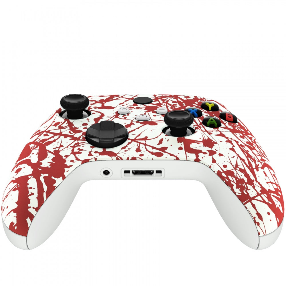 eXtremeRate Retail Blood Replacement Part Faceplate, Soft Touch Grip Housing Shell Case for Xbox Series S & Xbox Series X Controller Accessories - Controller NOT Included - FX3S205