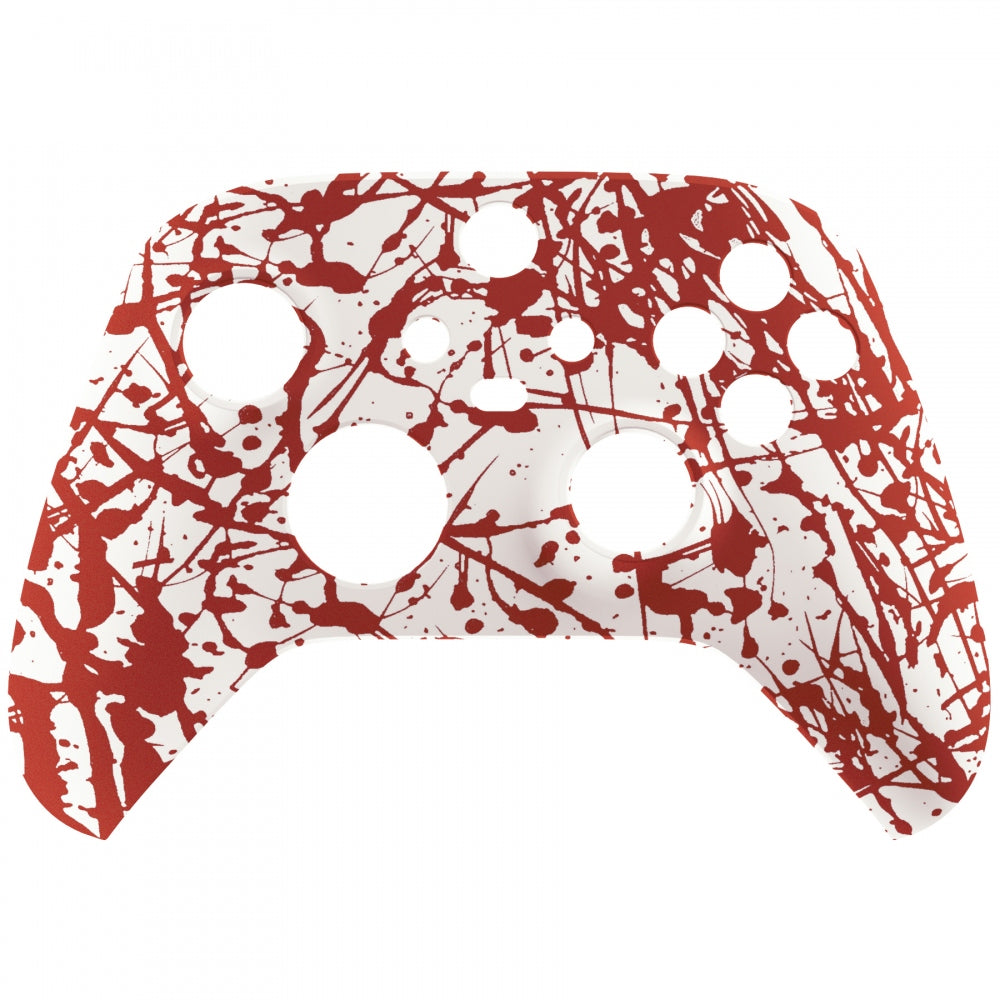 eXtremeRate Retail Blood Replacement Part Faceplate, Soft Touch Grip Housing Shell Case for Xbox Series S & Xbox Series X Controller Accessories - Controller NOT Included - FX3S205