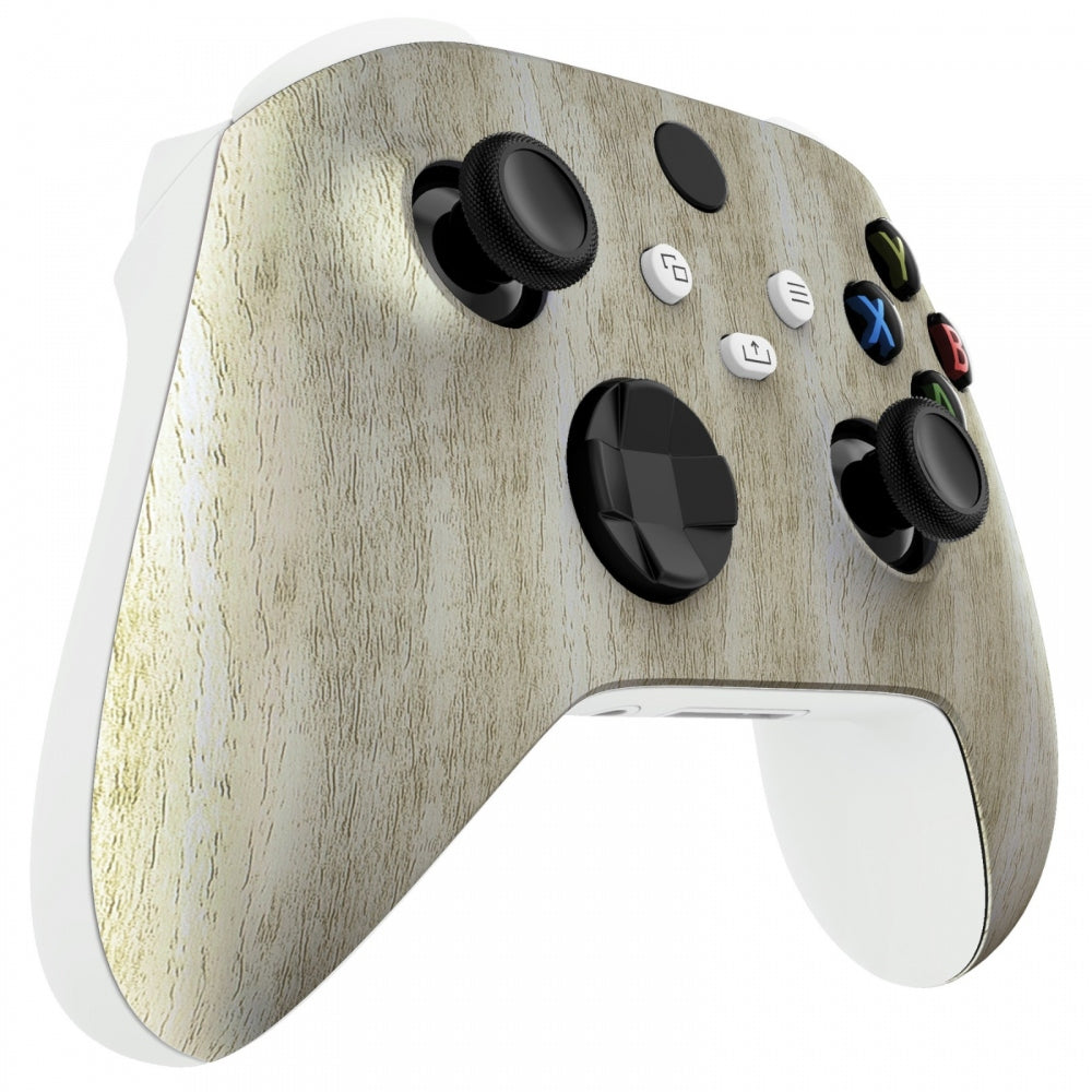 eXtremeRate Retail Pine Wood Grain Replacement Part Faceplate, Soft Touch Grip Housing Shell Case for Xbox Series S & Xbox Series X Controller Accessories - Controller NOT Included - FX3S210