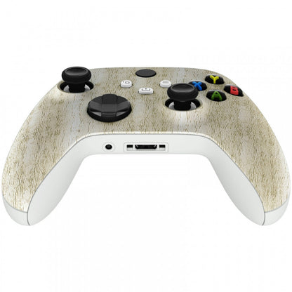 eXtremeRate Retail Pine Wood Grain Replacement Part Faceplate, Soft Touch Grip Housing Shell Case for Xbox Series S & Xbox Series X Controller Accessories - Controller NOT Included - FX3S210