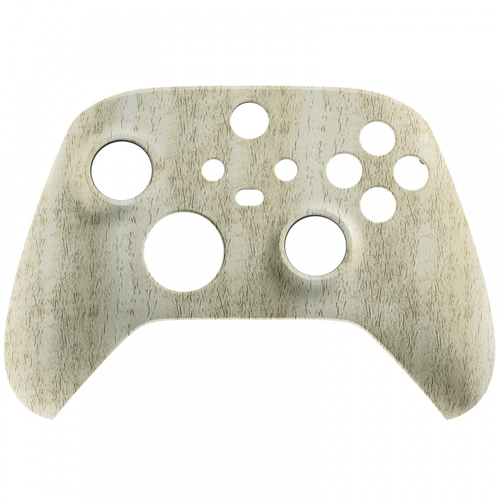 eXtremeRate Retail Pine Wood Grain Replacement Part Faceplate, Soft Touch Grip Housing Shell Case for Xbox Series S & Xbox Series X Controller Accessories - Controller NOT Included - FX3S210