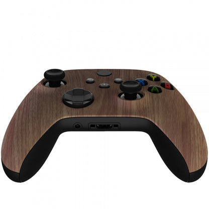 eXtremeRate Retail Wood Grain Replacement Part Faceplate, Soft Touch Grip Housing Shell Case for Xbox Series S & Xbox Series X Controller Accessories - Controller NOT Included - FX3S215