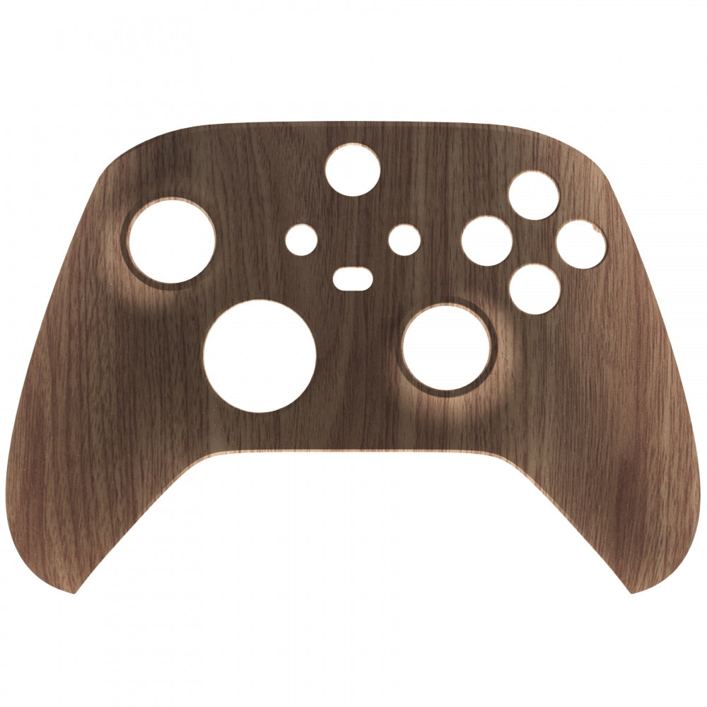 eXtremeRate Retail Wood Grain Replacement Part Faceplate, Soft Touch Grip Housing Shell Case for Xbox Series S & Xbox Series X Controller Accessories - Controller NOT Included - FX3S215