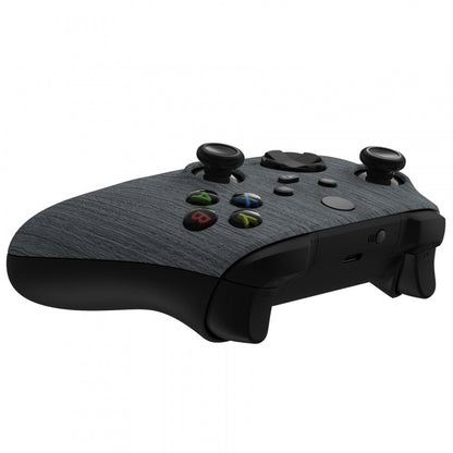 eXtremeRate Retail Black Wood Grain Replacement Part Faceplate, Soft Touch Grip Housing Shell Case for Xbox Series S & Xbox Series X Controller Accessories - Controller NOT Included - FX3S216