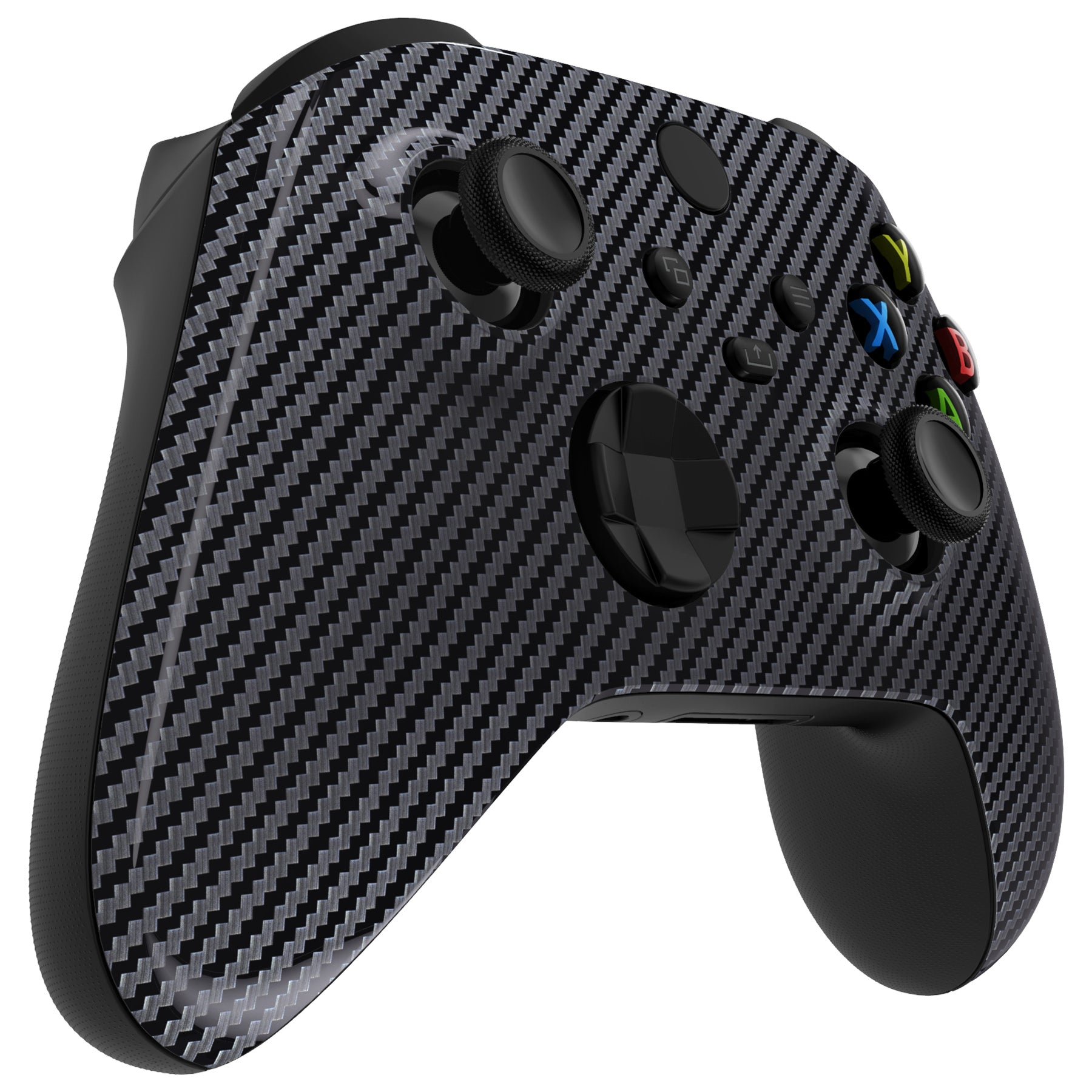 eXtremeRate Retail Graphite Carbon Fiber Pattern Replacement Part Faceplate, Soft Touch Grip Housing Shell Case for Xbox Series S & Xbox Series X Controller Accessories - Controller NOT Included - FX3S217