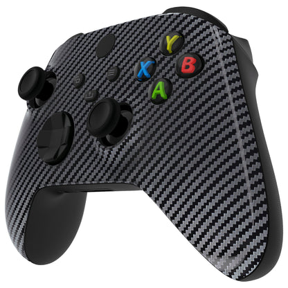 eXtremeRate Retail Graphite Carbon Fiber Pattern Replacement Part Faceplate, Soft Touch Grip Housing Shell Case for Xbox Series S & Xbox Series X Controller Accessories - Controller NOT Included - FX3S217