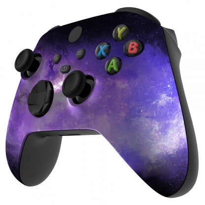 eXtremeRate Retail Nebula Galaxy Replacement Part Faceplate, Soft Touch Grip Housing Shell Case for Xbox Series S & Xbox Series X Controller Accessories - Controller NOT Included - FX3T101