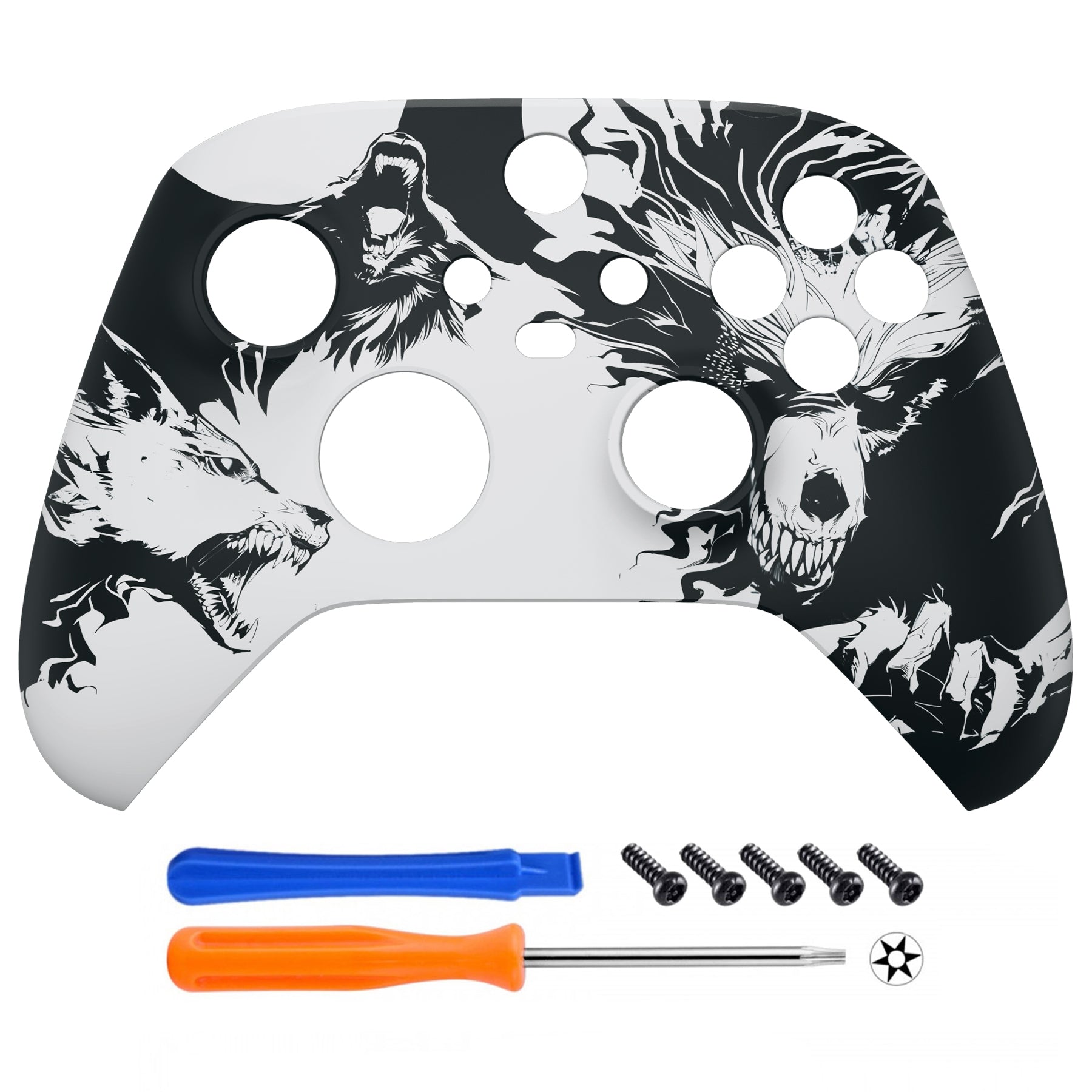 eXtremeRate Retail New Wolve Soul Replacement Part Faceplate, Soft Touch Grip Housing Shell Case for Xbox Series S & Xbox Series X Controller Accessories - Controller NOT Included - FX3T109