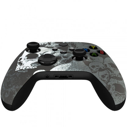 eXtremeRate Retail Lonely Skull Replacement Part Faceplate, Soft Touch Grip Housing Shell Case for Xbox Series S & Xbox Series X Controller Accessories - Controller NOT Included - FX3T120