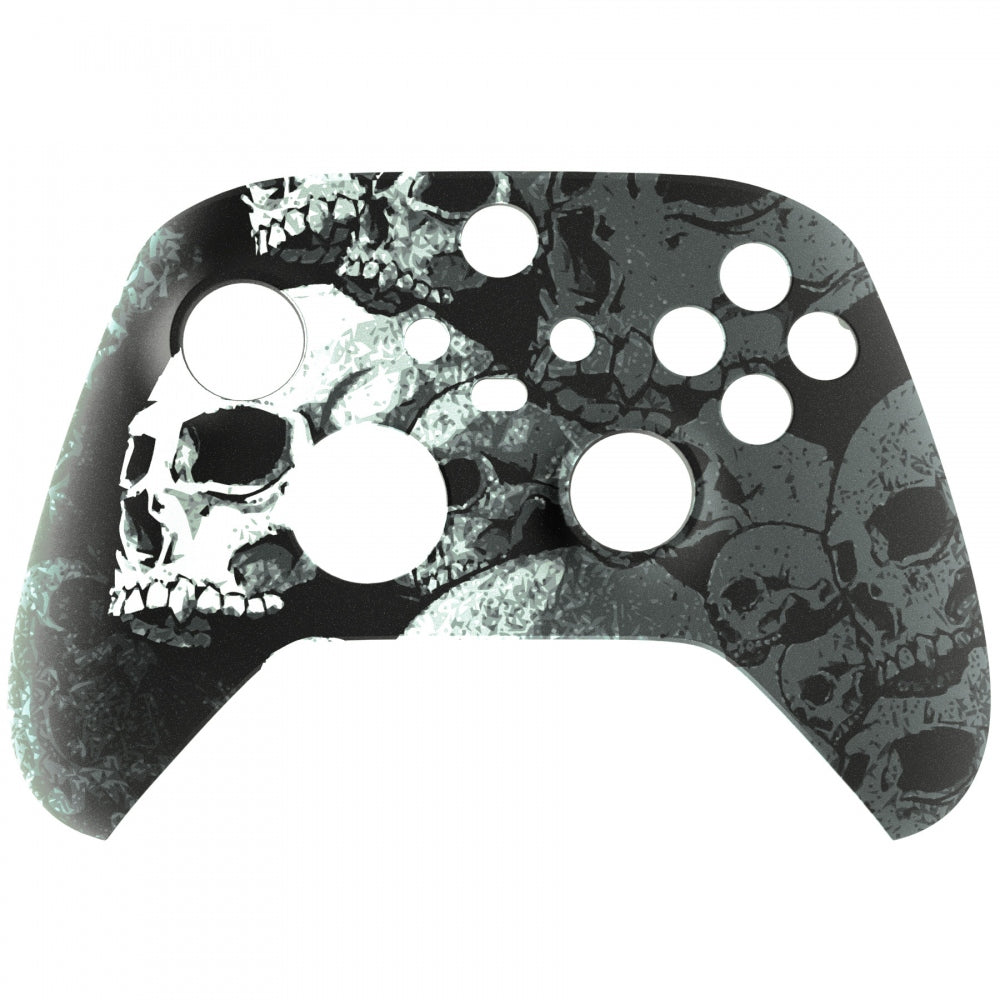 eXtremeRate Retail Lonely Skull Replacement Part Faceplate, Soft Touch Grip Housing Shell Case for Xbox Series S & Xbox Series X Controller Accessories - Controller NOT Included - FX3T120