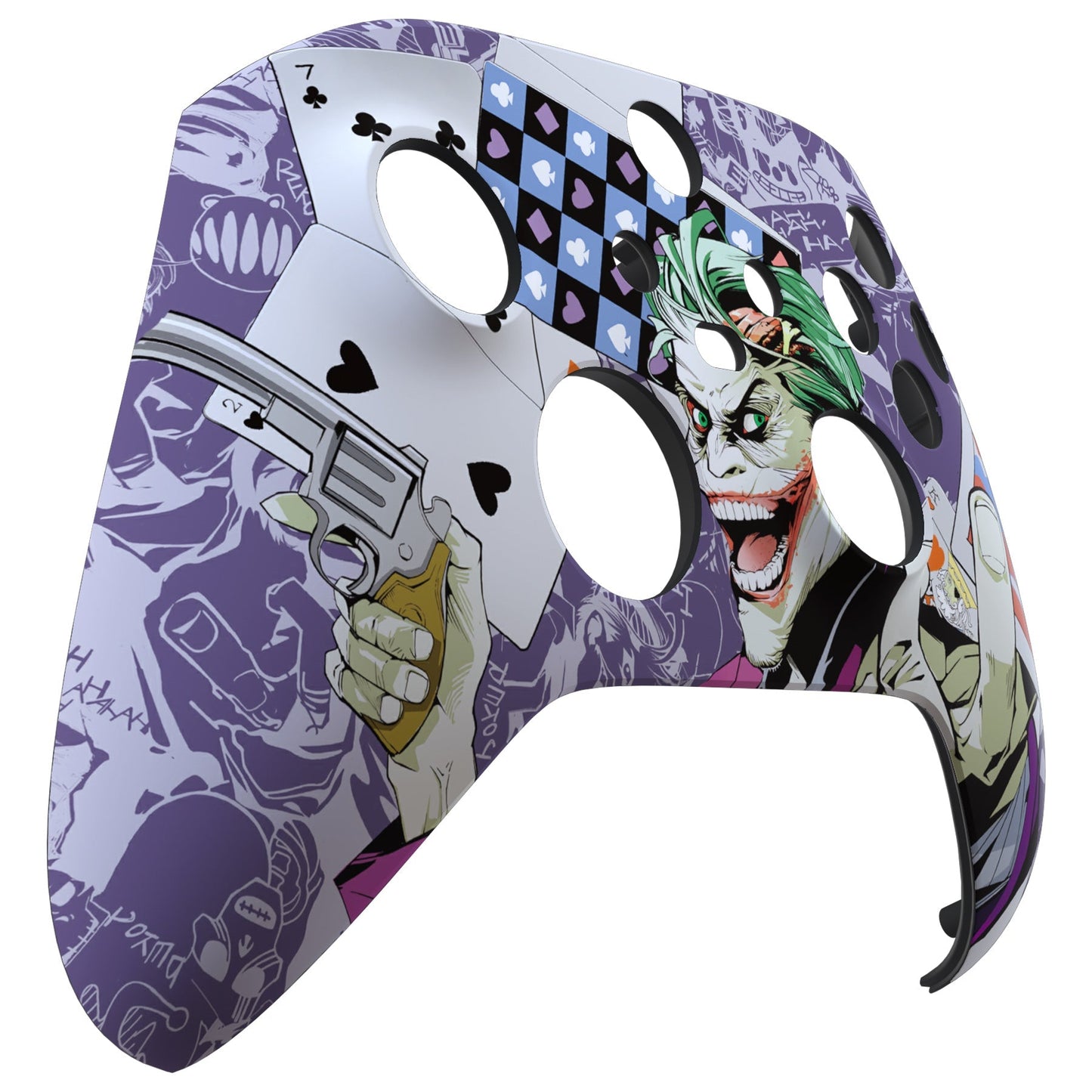 eXtremeRate Retail Clown Cards Replacement Part Faceplate, Soft Touch Grip Housing Shell Case for Xbox Series S & Xbox Series X Controller Accessories - Controller NOT Included - FX3T129