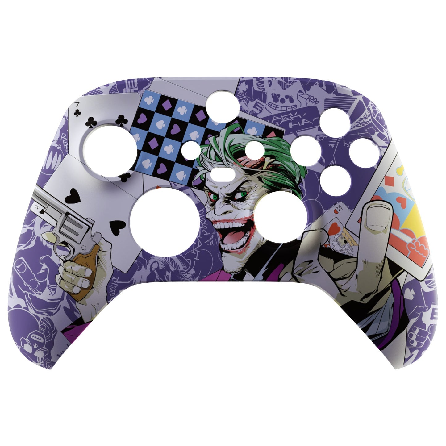 eXtremeRate Retail Clown Cards Replacement Part Faceplate, Soft Touch Grip Housing Shell Case for Xbox Series S & Xbox Series X Controller Accessories - Controller NOT Included - FX3T129