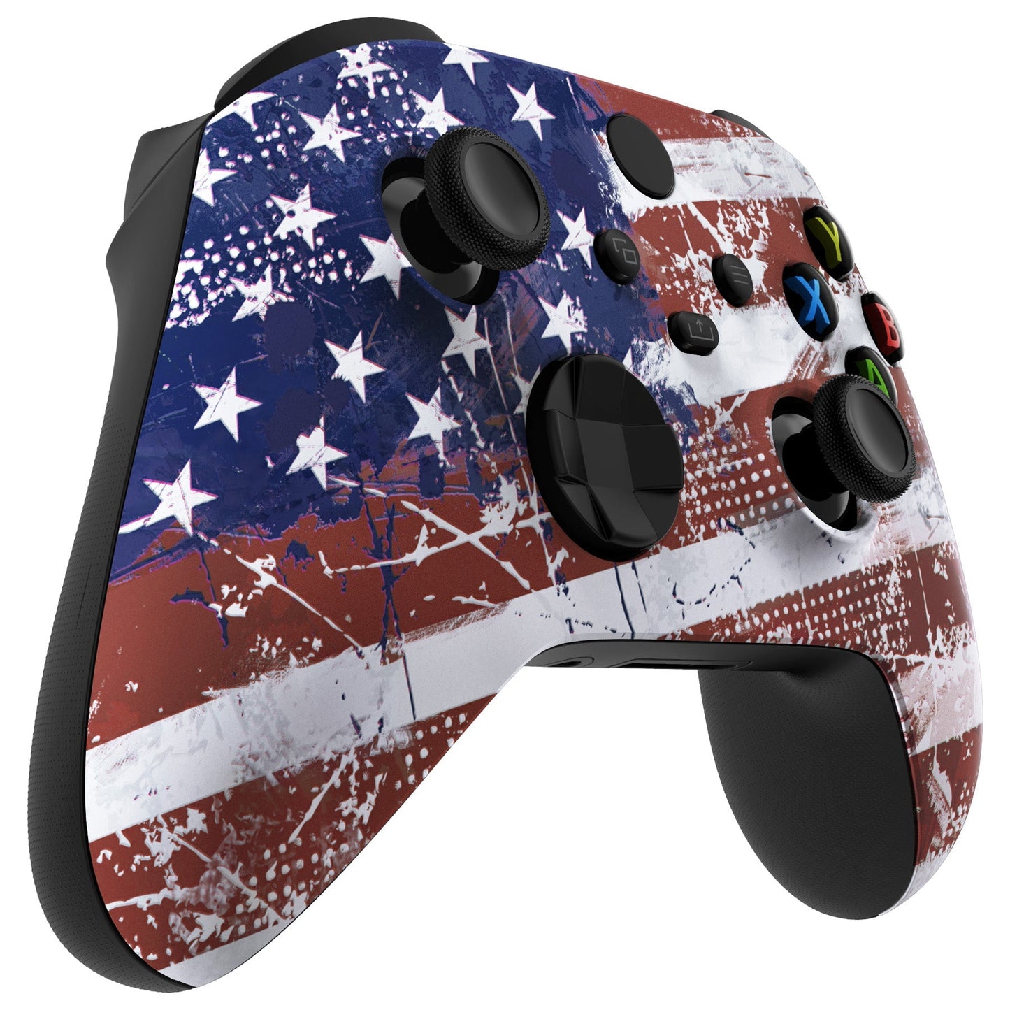 eXtremeRate Retail Impression US Flag Replacement Part Faceplate, Soft Touch Grip Housing Shell Case for Xbox Series S & Xbox Series X Controller Accessories - Controller NOT Included - FX3T143