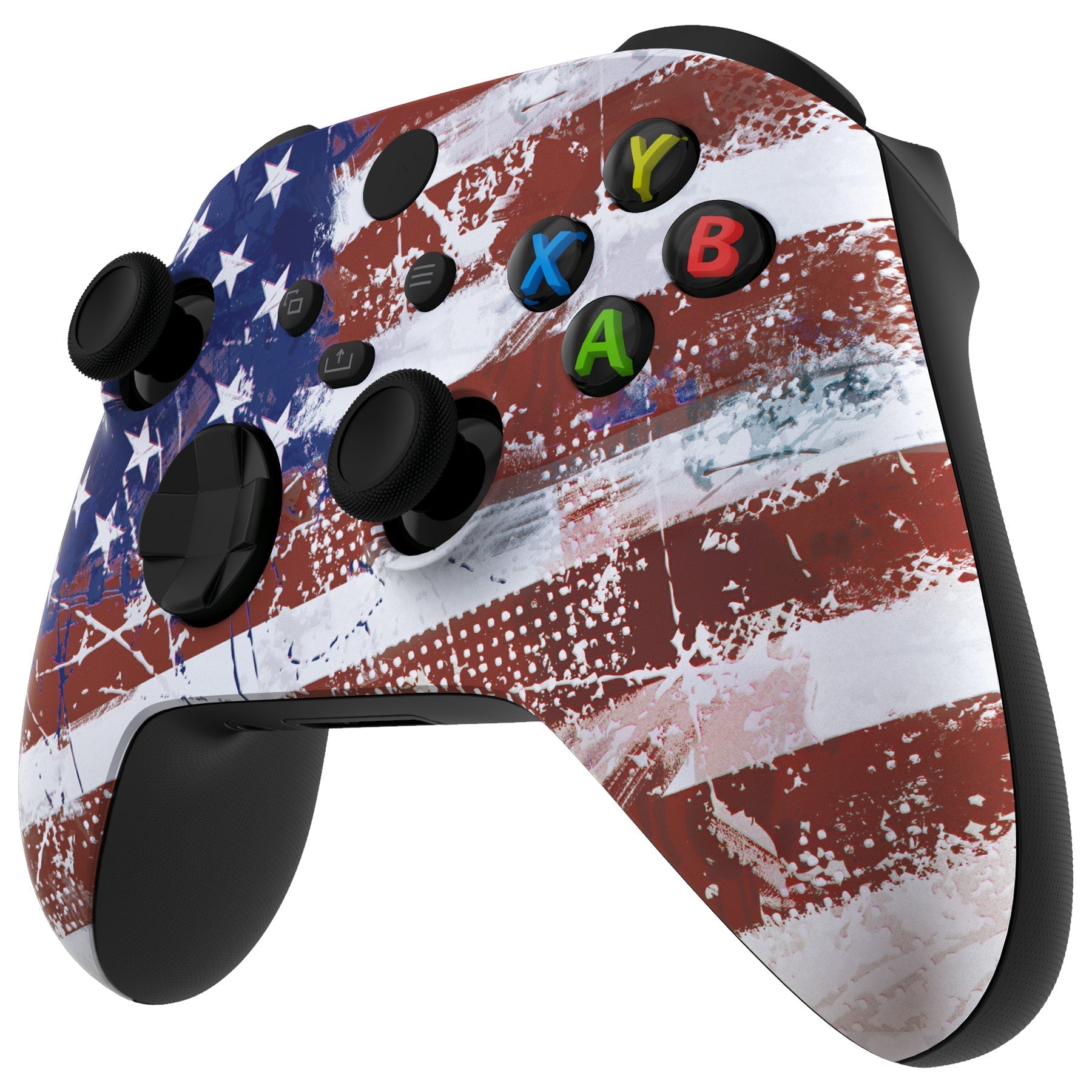 eXtremeRate Retail Impression US Flag Replacement Part Faceplate, Soft Touch Grip Housing Shell Case for Xbox Series S & Xbox Series X Controller Accessories - Controller NOT Included - FX3T143