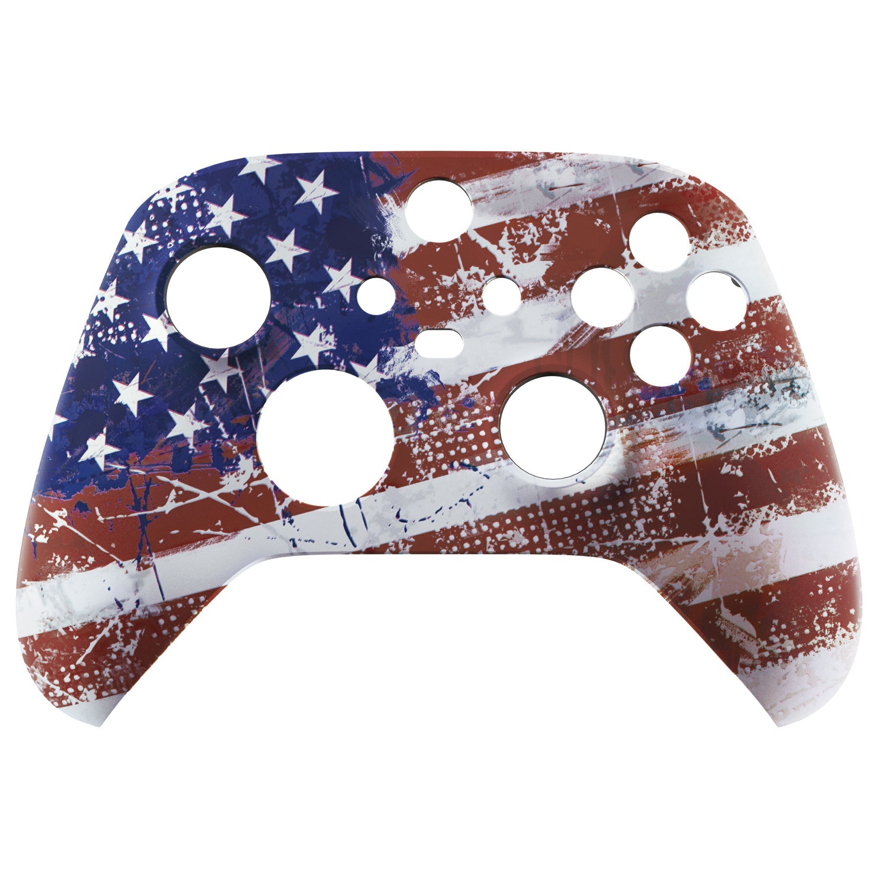 eXtremeRate Retail Impression US Flag Replacement Part Faceplate, Soft Touch Grip Housing Shell Case for Xbox Series S & Xbox Series X Controller Accessories - Controller NOT Included - FX3T143