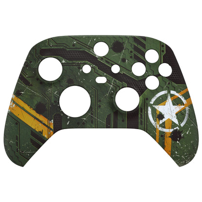 eXtremeRate Retail Army Mecha Replacement Part Faceplate, Soft Touch Grip Housing Shell Case for Xbox Series S & Xbox Series X Controller Accessories - Controller NOT Included - FX3T150