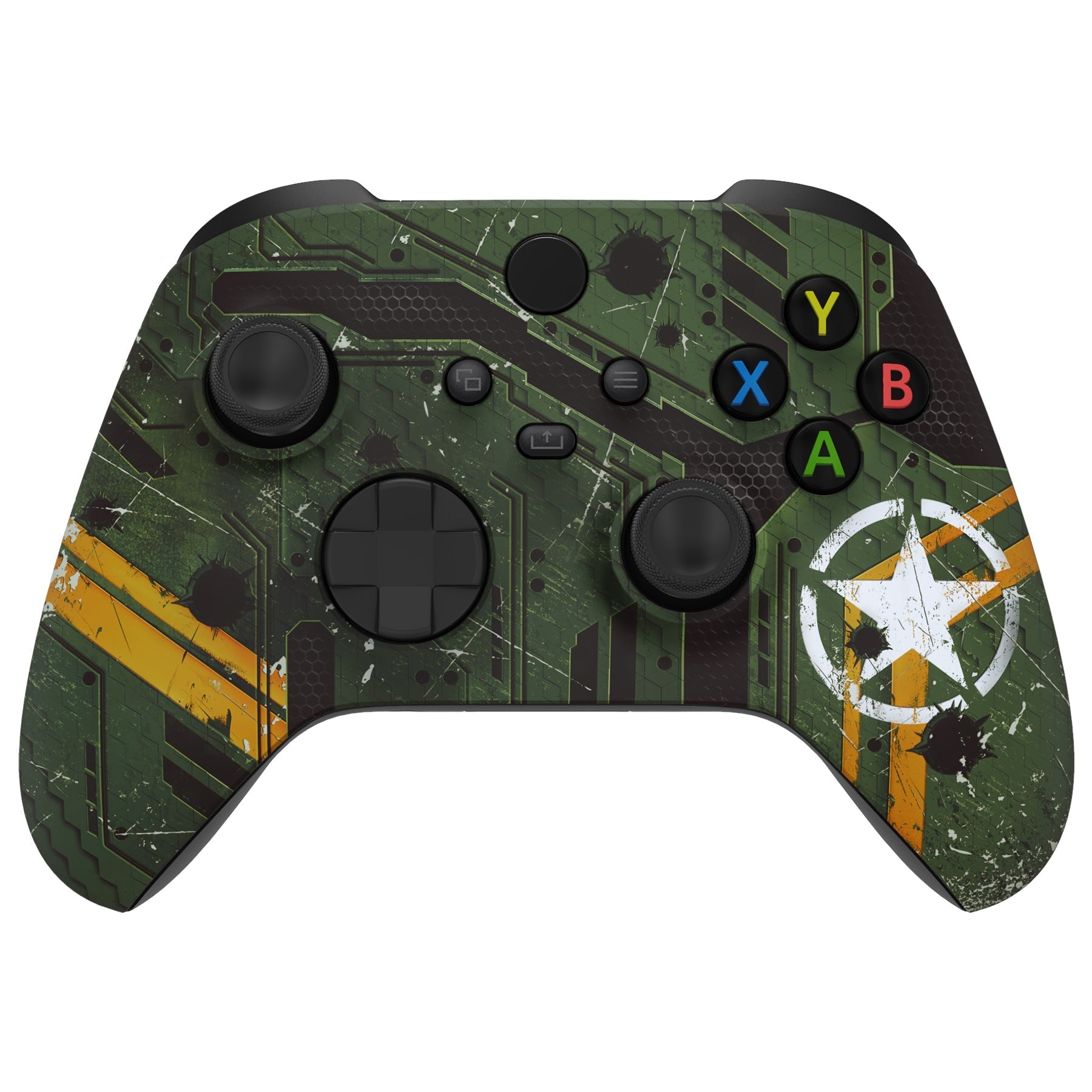 eXtremeRate Retail Army Mecha Replacement Part Faceplate, Soft Touch Grip Housing Shell Case for Xbox Series S & Xbox Series X Controller Accessories - Controller NOT Included - FX3T150