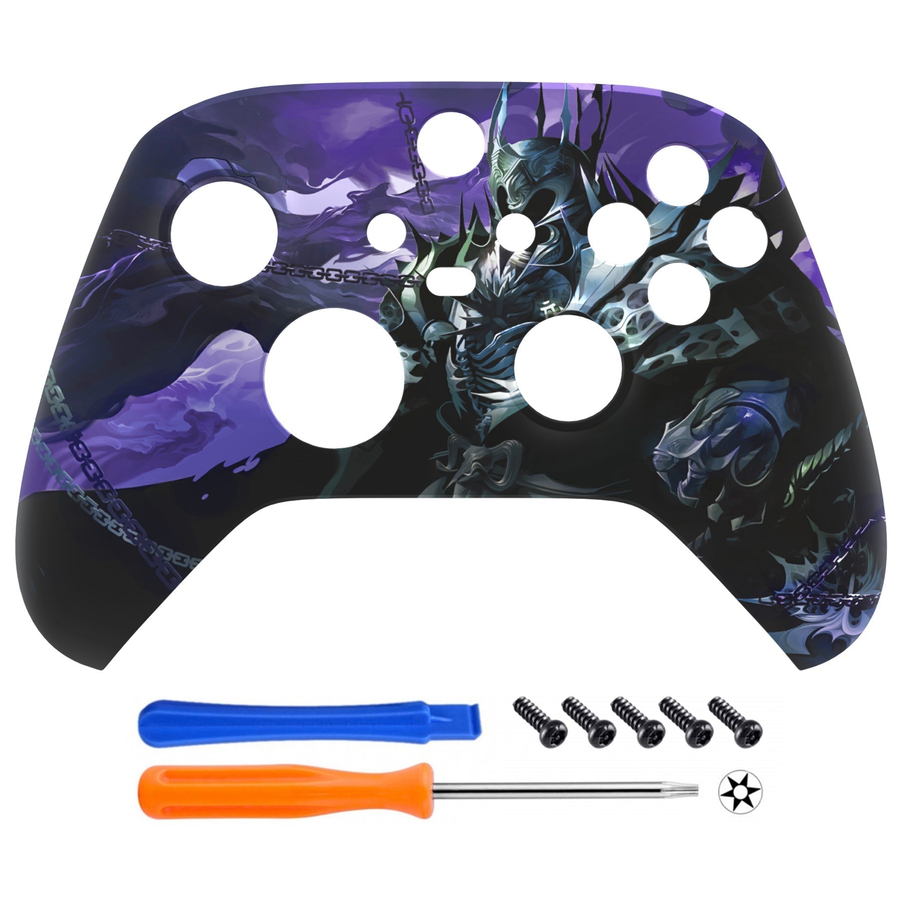 eXtremeRate Retail Chaos Knight Replacement Part Faceplate, Soft Touch Grip Housing Shell Case for Xbox Series S & Xbox Series X Controller Accessories - Controller NOT Included - FX3T156