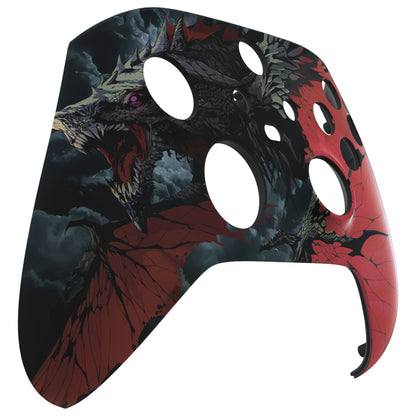 eXtremeRate Retail Roaring Dragon Replacement Part Faceplate, Soft Touch Grip Housing Shell Case for Xbox Series S & Xbox Series X Controller Accessories - Controller NOT Included - FX3T165