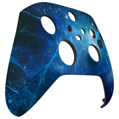 eXtremeRate Retail Blue Nebula Replacement Part Faceplate, Soft Touch Grip Housing Shell Case for Xbox Series S & Xbox Series X Controller Accessories - Controller NOT Included - FX3T172