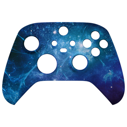 eXtremeRate Retail Blue Nebula Replacement Part Faceplate, Soft Touch Grip Housing Shell Case for Xbox Series S & Xbox Series X Controller Accessories - Controller NOT Included - FX3T172