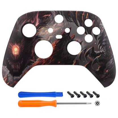 eXtremeRate Retail Cyclops Dragon Replacement Part Faceplate, Soft Touch Grip Housing Shell Case for Xbox Series S & Xbox Series X Controller Accessories - Controller NOT Included - FX3T183