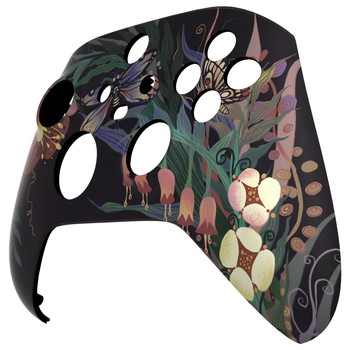 eXtremeRate Retail Mysterious Garden Replacement Part Faceplate, Soft Touch Grip Housing Shell Case for Xbox Series S & Xbox Series X Controller Accessories - Controller NOT Included - FX3T184