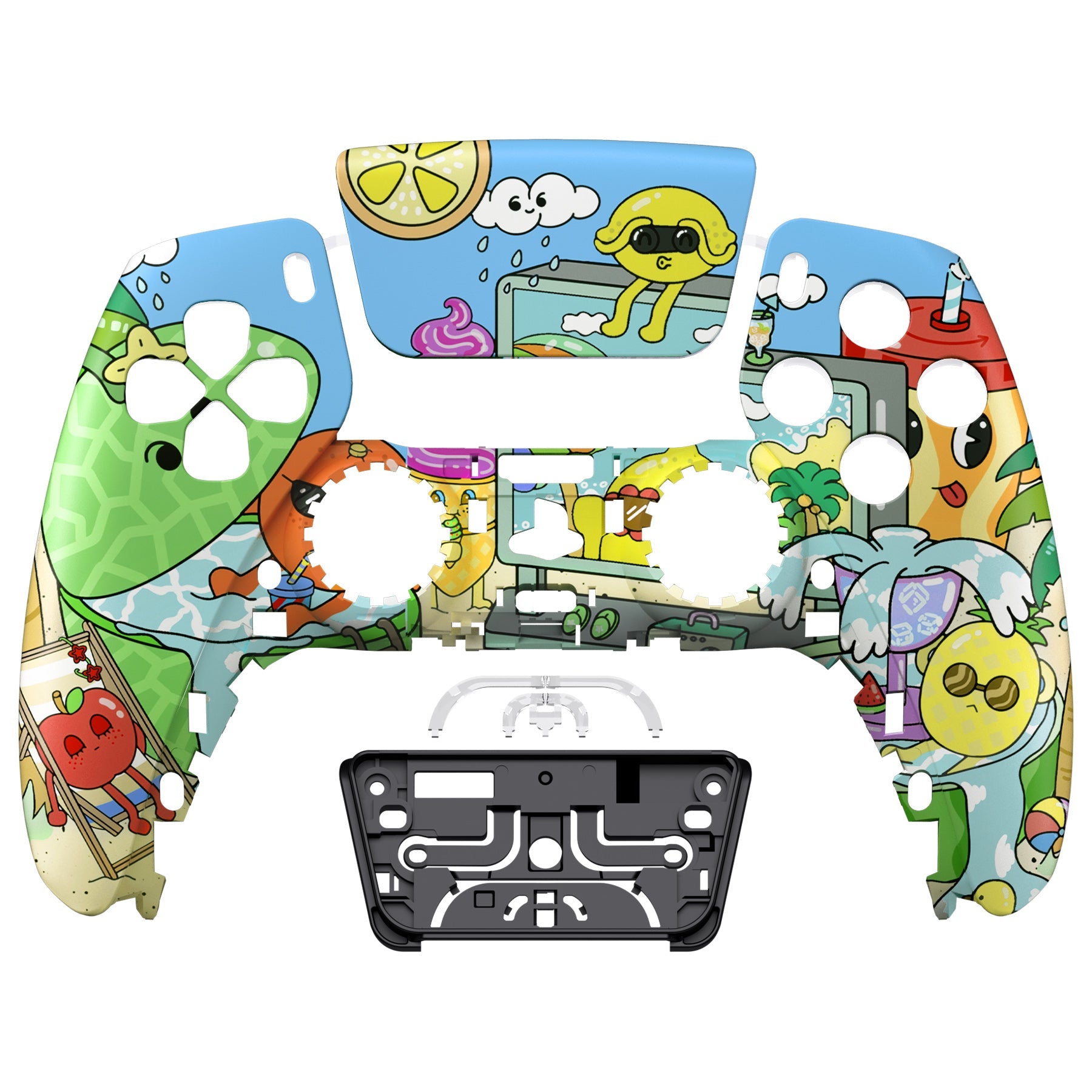 Replacement Front Housing Shell Compatible with PS5 Controller BDM-010 BDM-020 BDM-030 - Fruity Party eXtremeRate