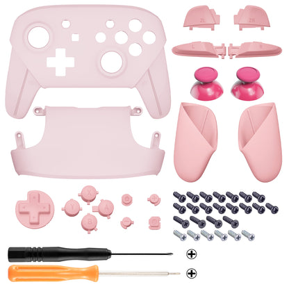 Replacement Full Set Shells with Buttons for NS Switch Pro Controller - Cherry Blossoms Pink & Puffy Pink eXtremeRate