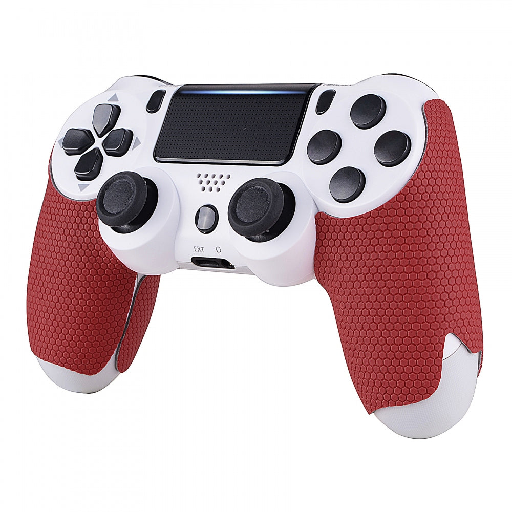 eXtremeRate Retail Red 1 Pair Non-slip Left Right Grips Decal for ps4 Slim Pro Controller - GC00156