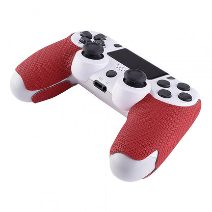 eXtremeRate Retail Red 1 Pair Non-slip Left Right Grips Decal for ps4 Slim Pro Controller - GC00156