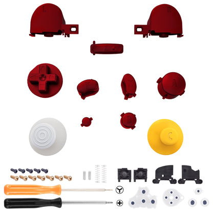 eXtremeRate Retail Scarlet Red Repair ABXY D-pad Z L R Keys for Nintendo GameCube Controller, DIY Replacement Full Set Buttons Thumbsticks & Tools for Nintendo GameCube Controller - Controller NOT Included - GCNJ2001