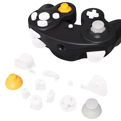 eXtremeRate Retail White Repair ABXY D-pad Z L R Keys for Nintendo GameCube Controller, DIY Replacement Full Set Buttons Thumbsticks & Tools for Nintendo GameCube Controller - Controller NOT Included - GCNJ2002