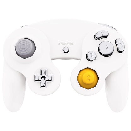 eXtremeRate Retail Chrome Silver Repair ABXY D-pad Z L R Keys for Nintendo GameCube Controller, DIY Replacement Full Set Buttons Thumbsticks & Tools for Nintendo GameCube Controller - Controller NOT Included - GCNJ3002