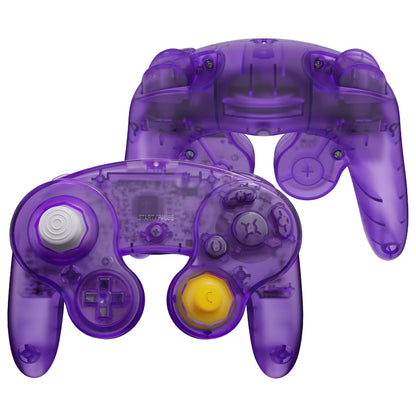 eXtremeRate Replacement  Faceplate Backplate with Buttons for Nintendo GameCube Controller NGC - Clear Atomic Purple eXtremeRate