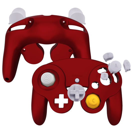 eXtremeRate Retail Scarlet Red Replacement Faceplate Backplate with Buttons for Nintendo GameCube Controller - GCNP3001