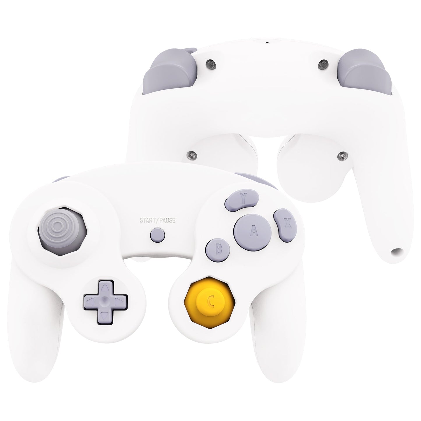 eXtremeRate Retail White Replacement Faceplate Backplate with Buttons for Nintendo GameCube Controller - GCNP3002