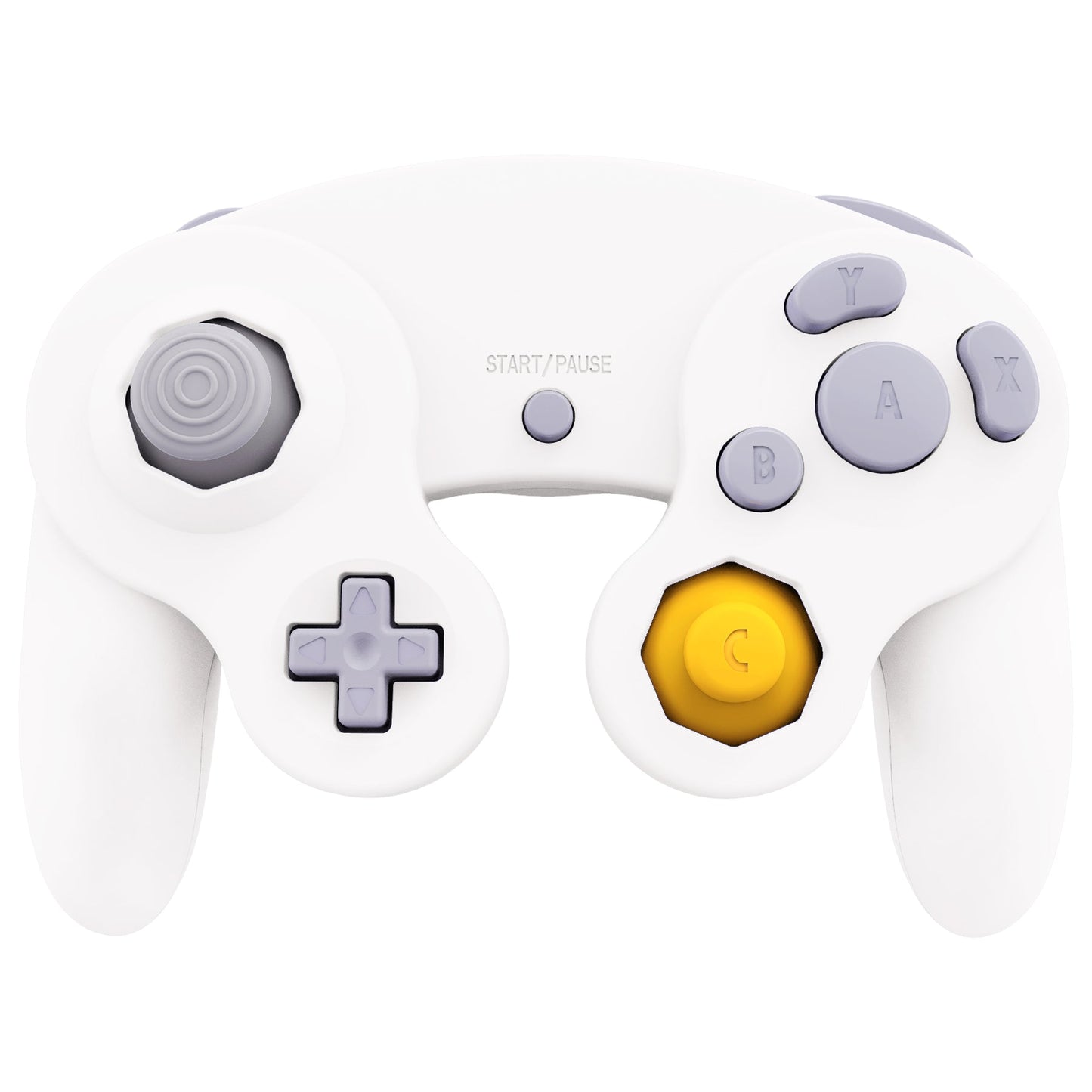 eXtremeRate Retail White Replacement Faceplate Backplate with Buttons for Nintendo GameCube Controller - GCNP3002