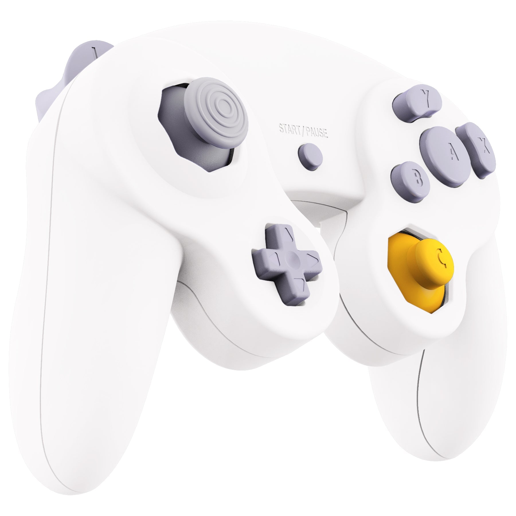 eXtremeRate Retail White Replacement Faceplate Backplate with Buttons for Nintendo GameCube Controller - GCNP3002