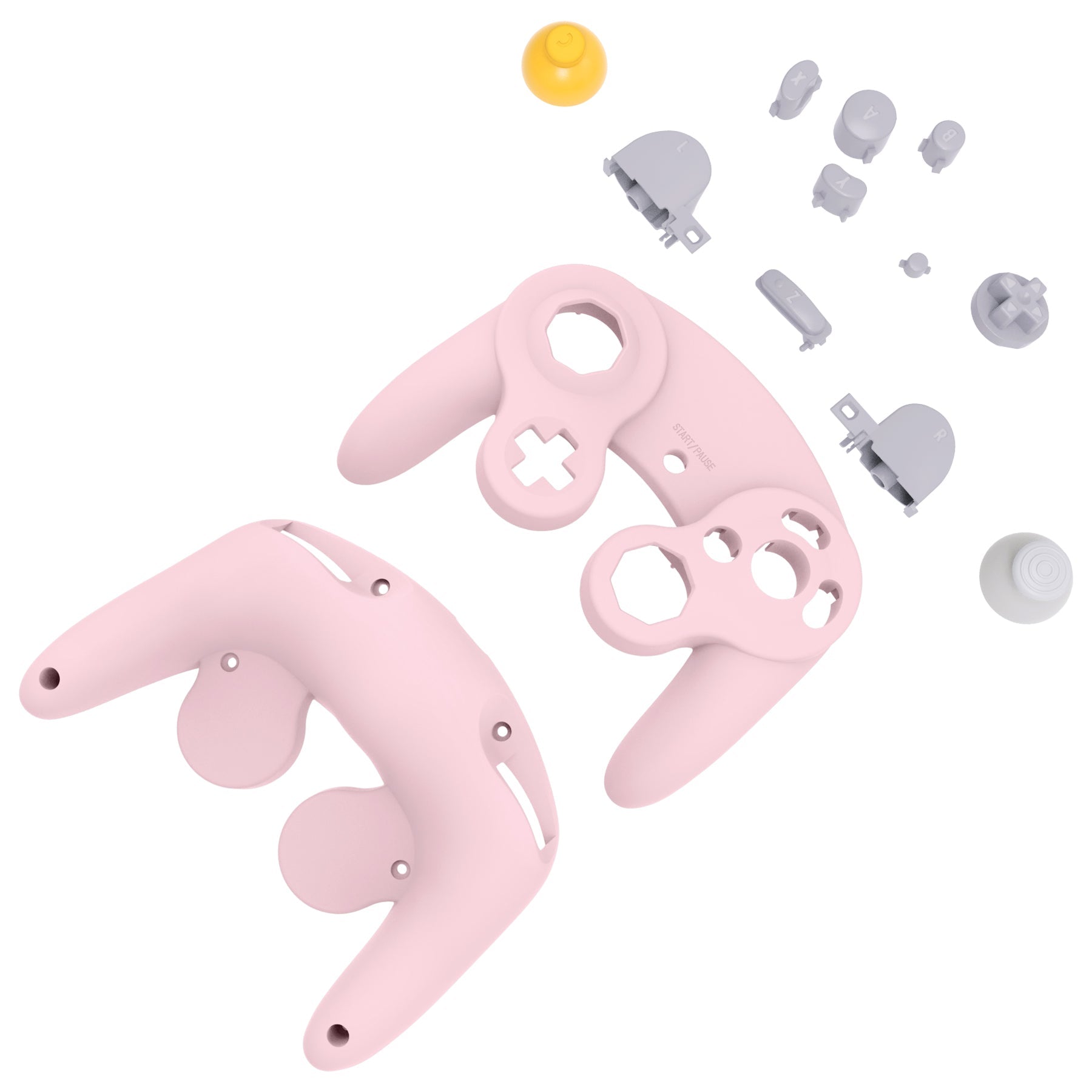 eXtremeRate Retail Cherry Blossoms Pink Replacement Faceplate Backplate with Buttons for Nintendo GameCube Controller - GCNP3003