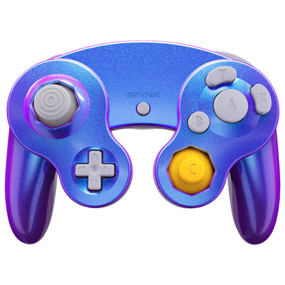 eXtremeRate Retail Chameleon Purple Blue Replacement Faceplate Backplate with Buttons for Nintendo GameCube Controller - GCNP3004