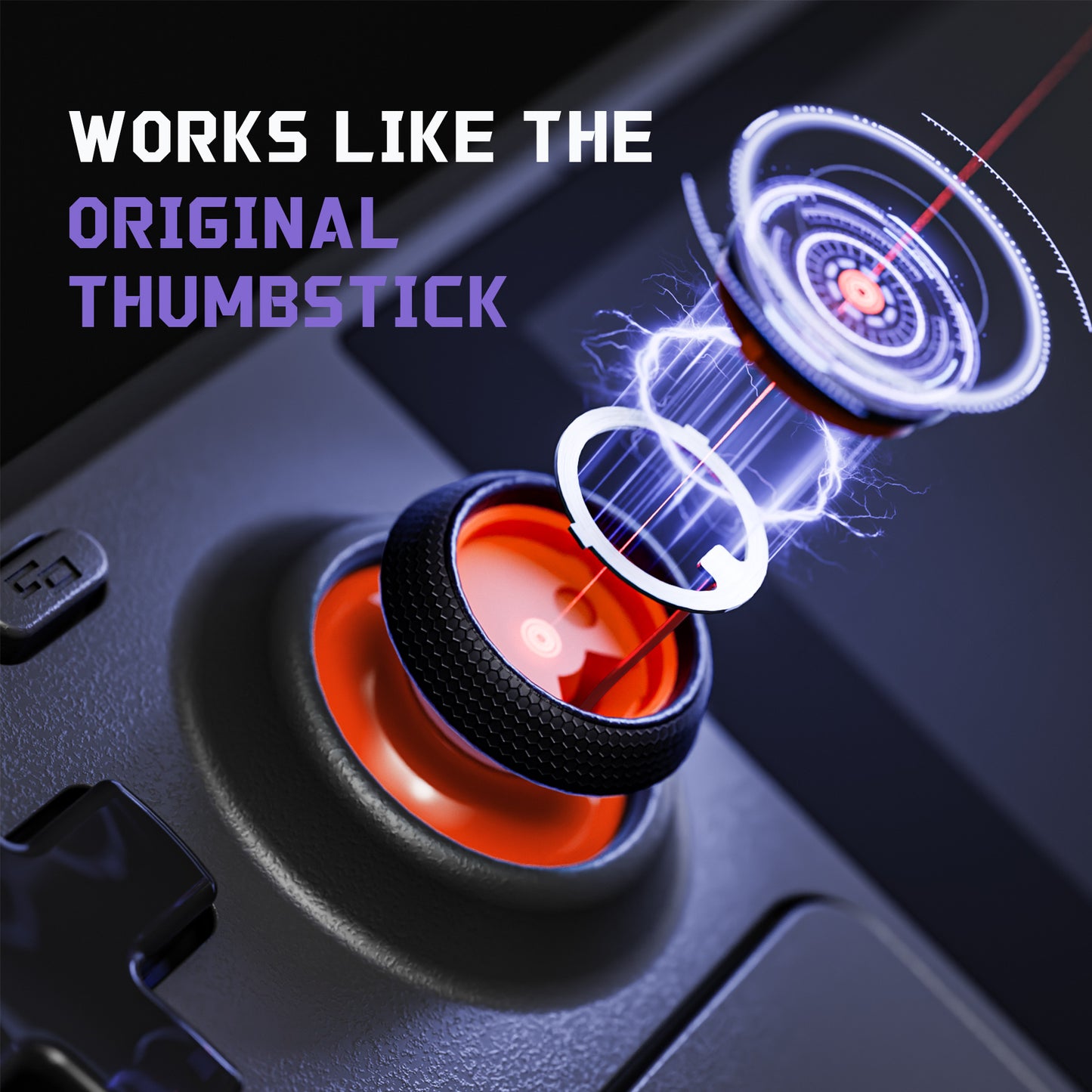 eXtremeRate Replacement Thumbsticks for Steam Deck LCD & OLED [Black & Orange]