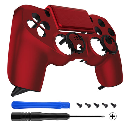 eXtremeRate Retail Scarlet Red Replacement Faceplate Touchpad, Redesigned Soft Touch Housing Shell Touch Pad Compatible with PS4 Slim Pro Controller JDM-040/050/055 - Controller NOT Included - GHP4P002