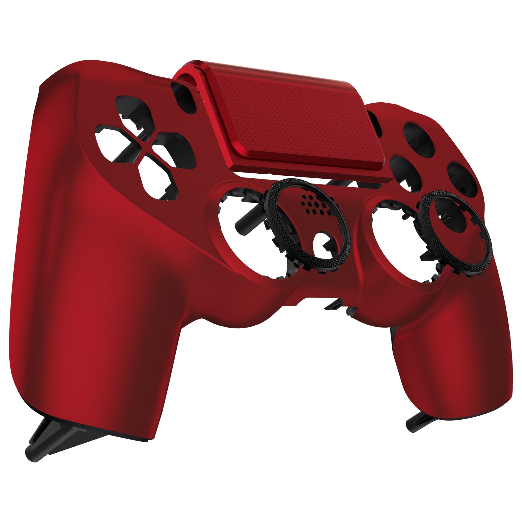 eXtremeRate Retail Scarlet Red Replacement Faceplate Touchpad, Redesigned Soft Touch Housing Shell Touch Pad Compatible with PS4 Slim Pro Controller JDM-040/050/055 - Controller NOT Included - GHP4P002