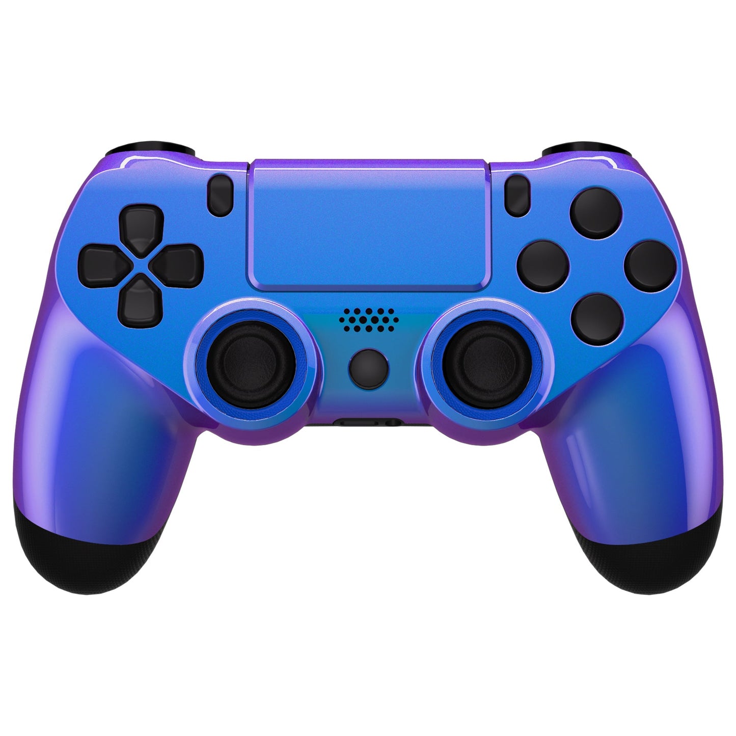 eXtremeRate Retail Chameleon Purple Blue Replacement Faceplate Touchpad, Redesigned Soft Touch Housing Shell Touch Pad Compatible with PS4 Slim Pro Controller JDM-040/050/055 - Controller NOT Included - GHP4P003